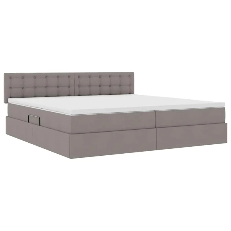 LED saugojimo lova su čiužiniu Taupe 200 x 200 cm Audinys