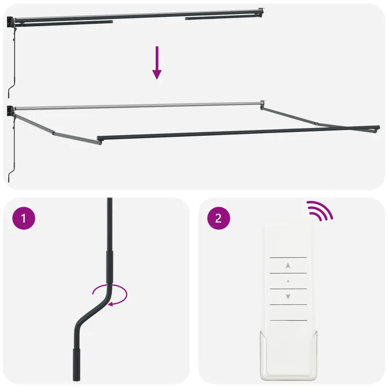 Pavėsinė Balta 500 × 300 cm Poliesteris ir Metalas