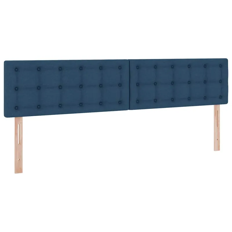 LED saugojimo lova su čiužiniu Mėlyna 200 x 200 cm Audinys