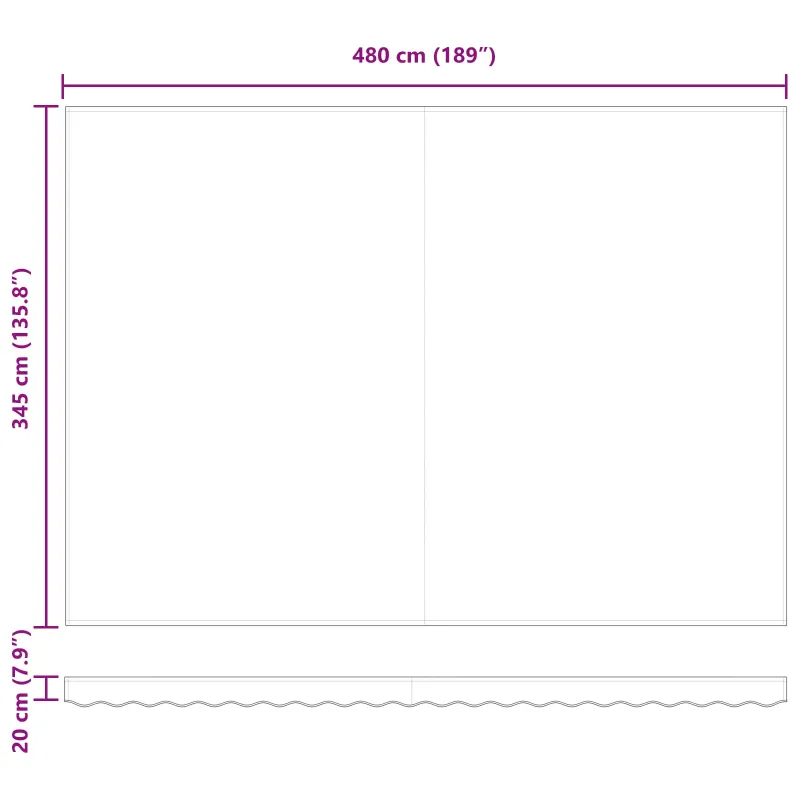 Ištraukiama markizė oranžinė ir ruda 500 × 350 cm