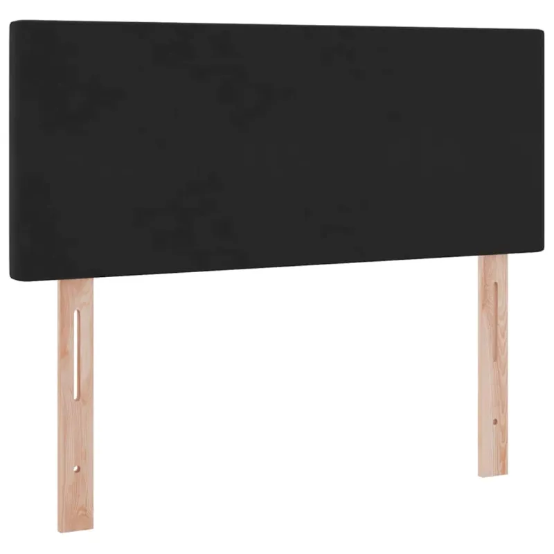 LED saugojimo lova su čiužiniu Juoda 120 x 200 cm Aksomas