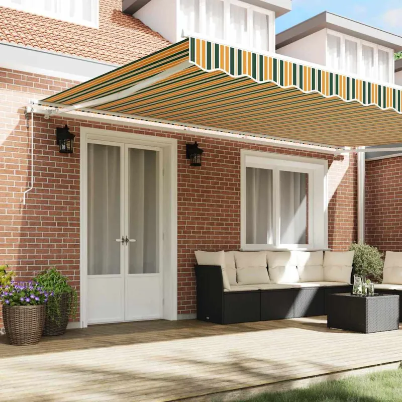 Elektrinė ištraukiama pavėsinė Žalia ir geltona 500 × 350 cm