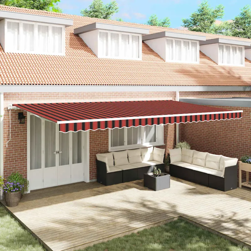 Elektrinė ištraukiama pavėsinė oranžinė ir ruda 600 × 300 cm