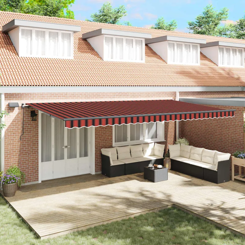 Ištraukiama markizė oranžinė ir ruda 600 ×300 cm audinys