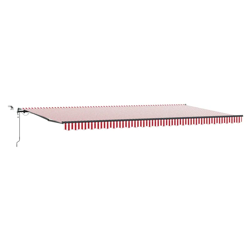 Skėtis Audinys Raudona ir balta 600 × 350 cm Poliesteris