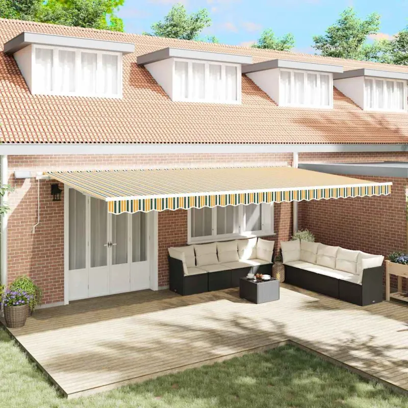 Ištraukiama markizė Žalia ir geltona 600 × 350 cm