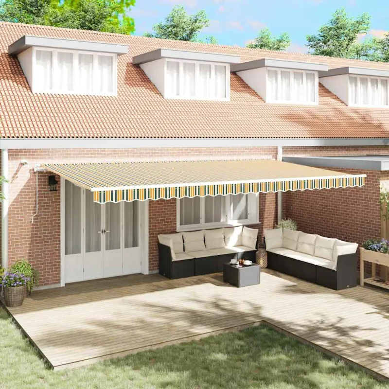 Ištraukiama markizė Žalia ir geltona 600 × 350 cm