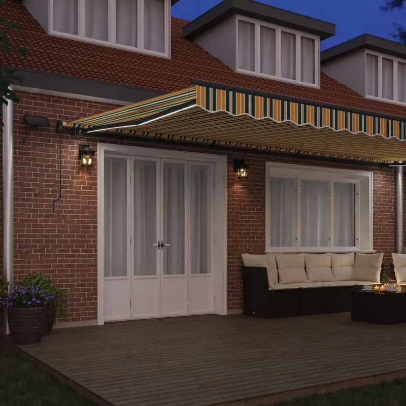 Ištraukiama markizė Žalia ir geltona 600 ×350 cm audinys