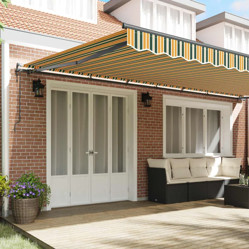 Ištraukiama markizė Žalia ir geltona 600 × 350 cm