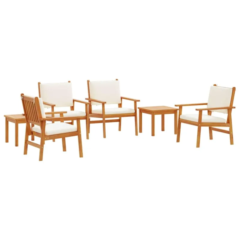 Sodo Sofų Rinkinys 6 pcs Ruda Kietos akacijos mediena