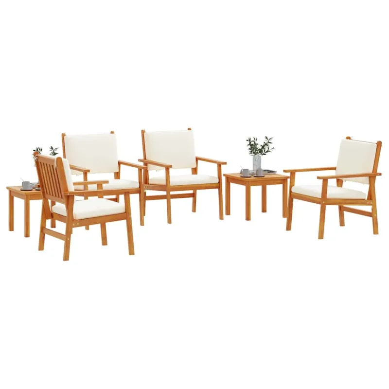 Sodo Sofų Rinkinys 6 pcs Ruda Kietos akacijos mediena
