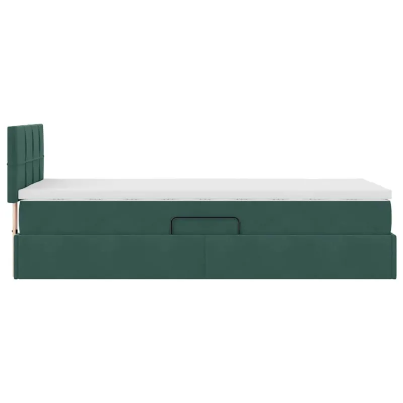 LED saugojimo lova su čiužiniu Tamsiai žalia 90 x 200 cm