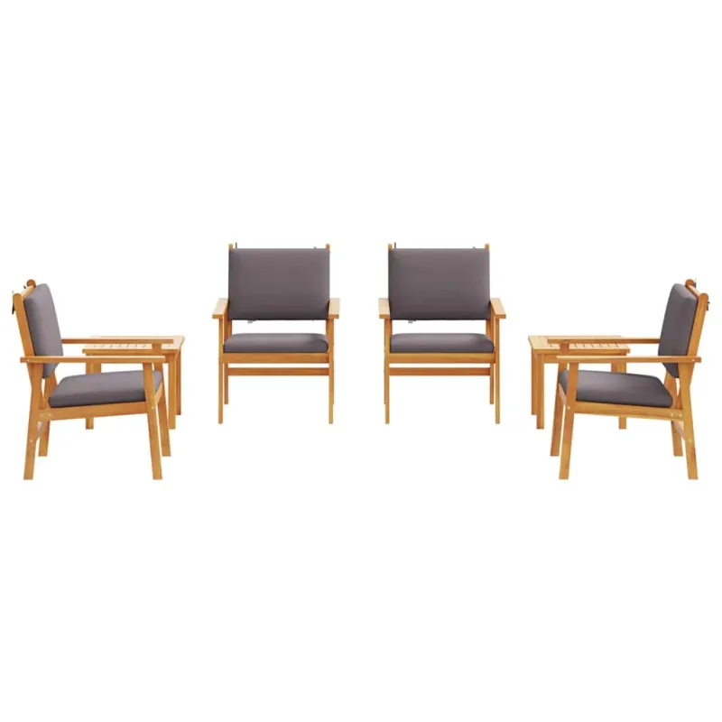 Sodo Sofų Rinkinys 6 pcs Ruda Kietos akacijos mediena