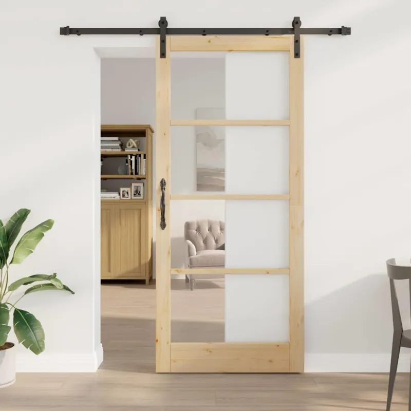 Slankios durys ORKDAL Natūrali ir juoda 93 x 211 cm