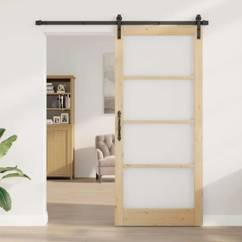 Slankios durys ORKDAL Natūrali ir juoda 93 x 211 cm