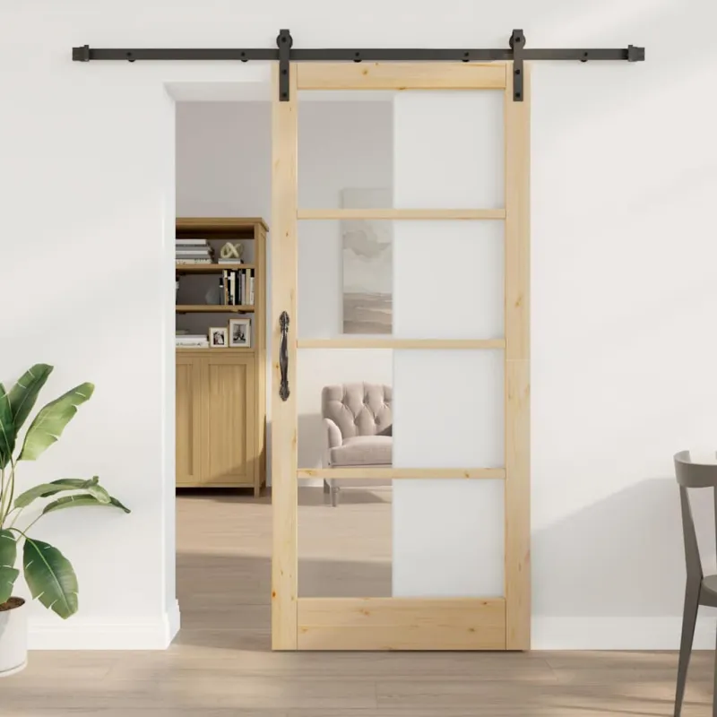 Slankios durys ORKDAL Natūrali ir juoda 93 x 211 cm
