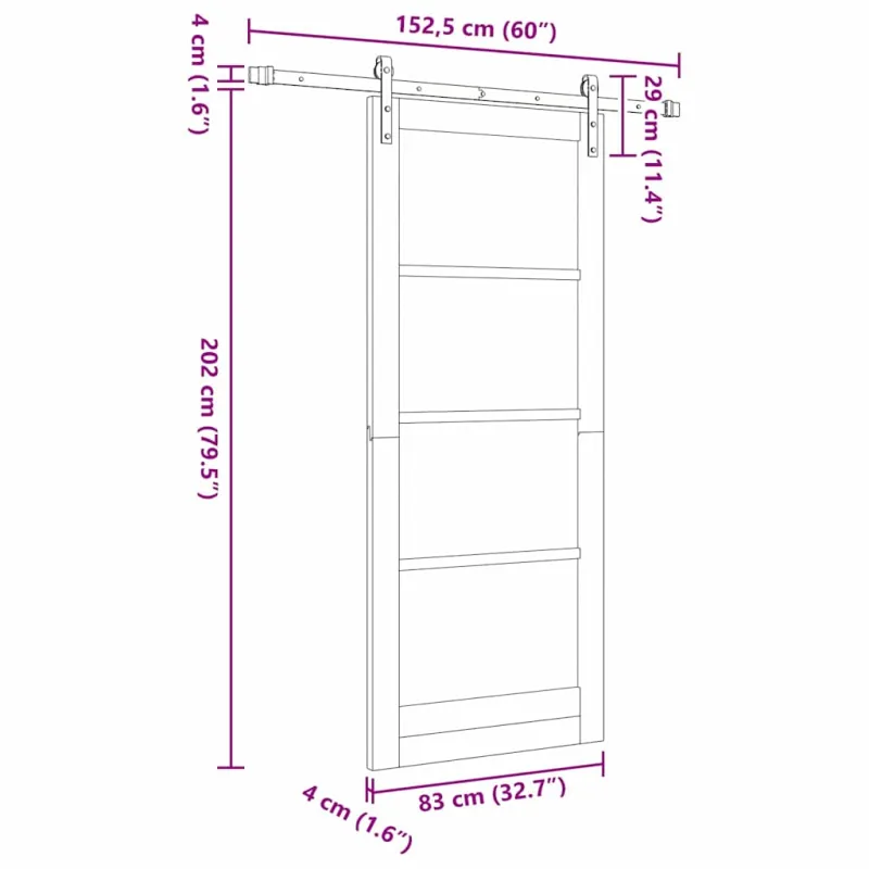 Slankios durys ORKDAL Balta 83 x 202 cm