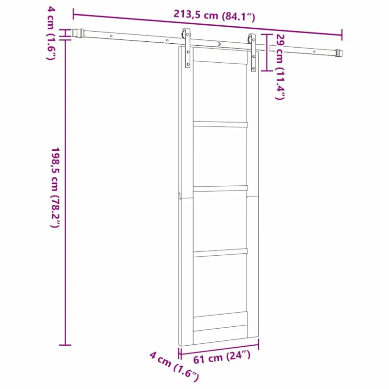 Slankios durys ORKDAL Balta 61 x 198,5 cm