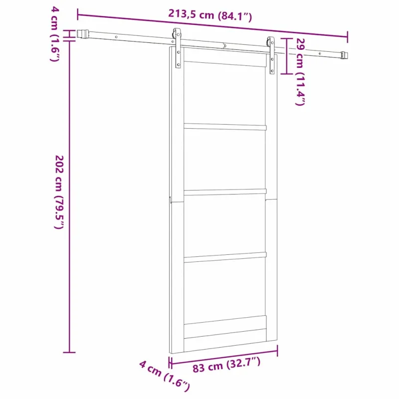 Slankios durys ORKDAL Balta 83 x 202 cm