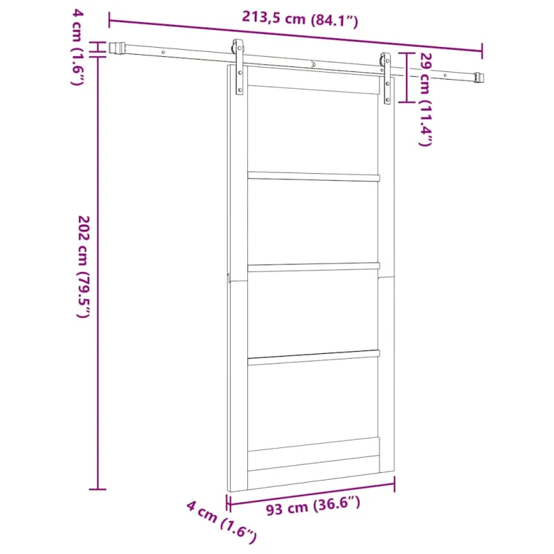 Slankios durys ORKDAL Balta 93 x 202 cm
