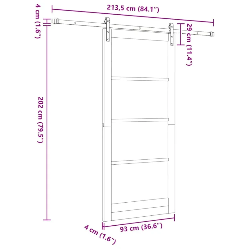 Slankios durys ORKDAL Balta 93 x 211 cm