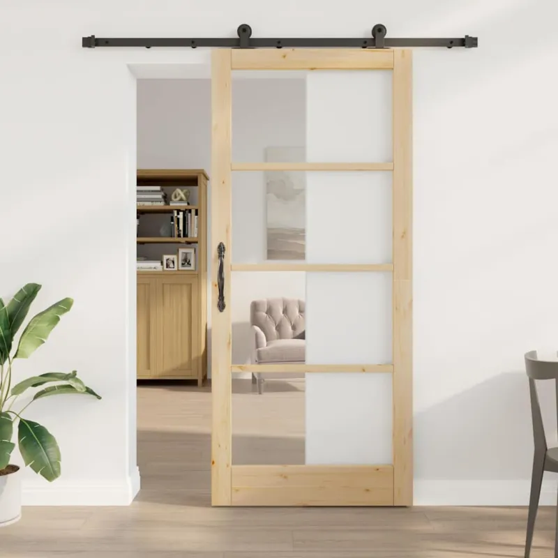 Slankios durys ORKDAL Natūrali ir juoda 93 x 211 cm
