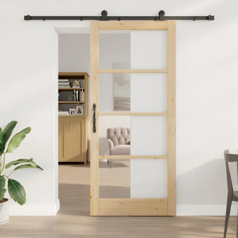 Slankios durys ORKDAL Natūrali ir juoda 93 x 211 cm