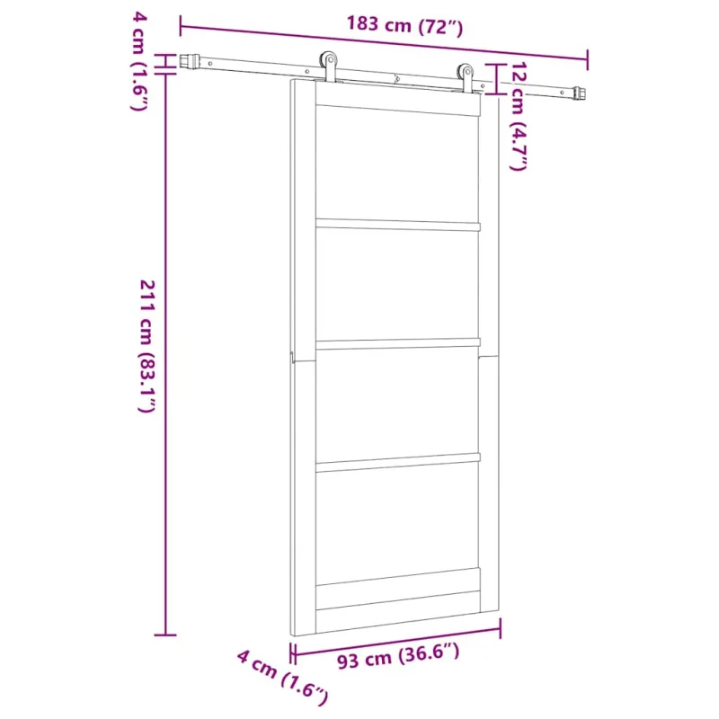 Slankios durys ORKDAL Natūrali 93 x 211 cm