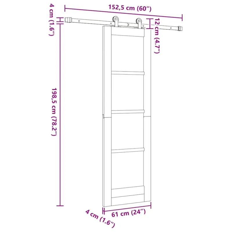 Slankios durys ORKDAL Balta 61 x 198,5 cm
