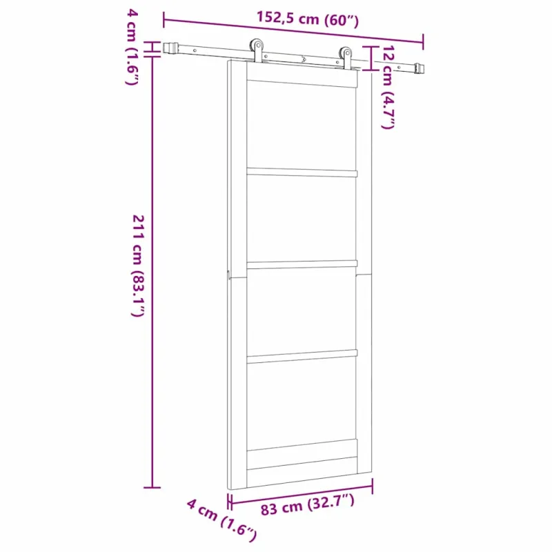 Slankios durys ORKDAL Balta 83 x 211 cm
