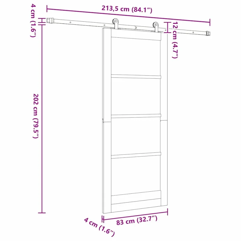 Slankios durys ORKDAL Balta 83 x 202 cm