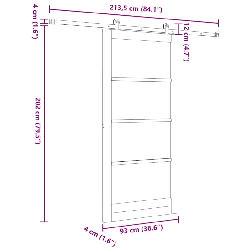 Slankios durys ORKDAL Balta 93 x 202 cm