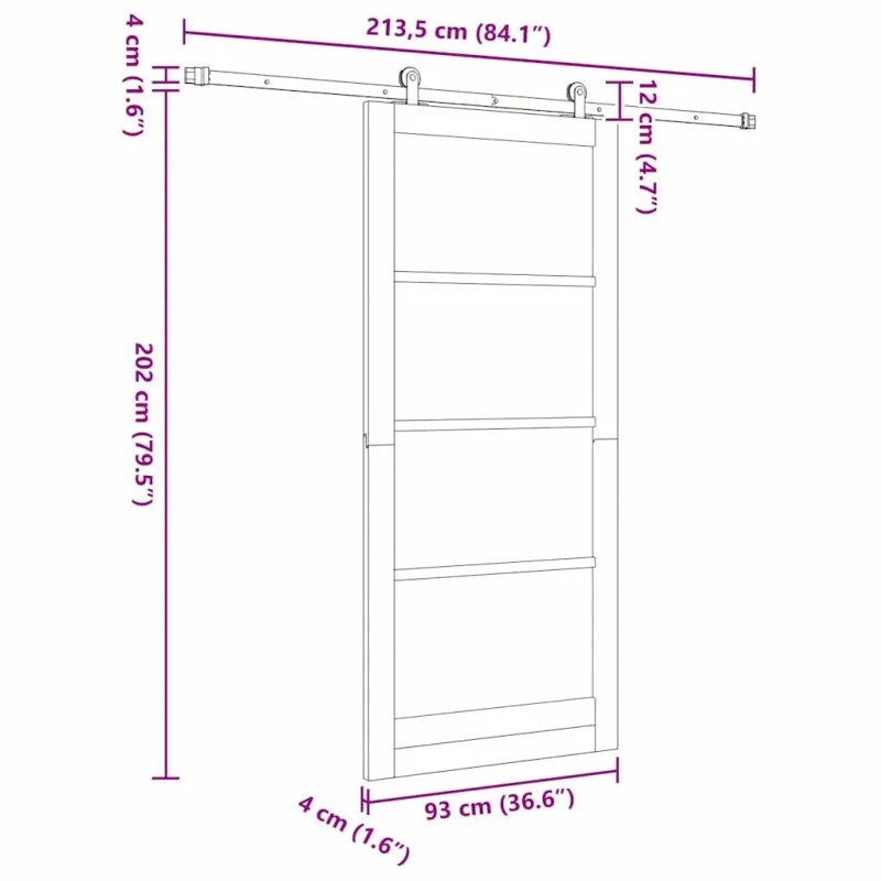 Slankios durys ORKDAL Natūrali 93 x 211 cm