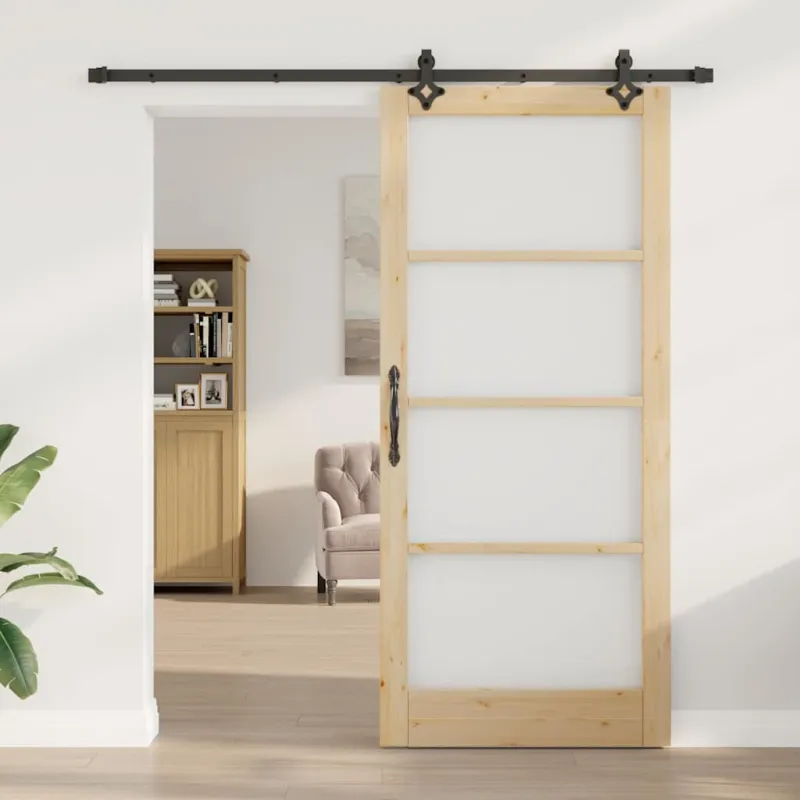 Slankios durys ORKDAL Natūrali ir juoda 93 x 211 cm
