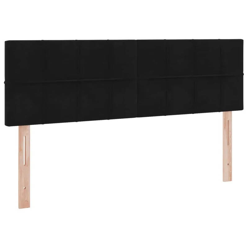 LED saugojimo lova su čiužiniu Juoda 140 x 200 cm Aksomas