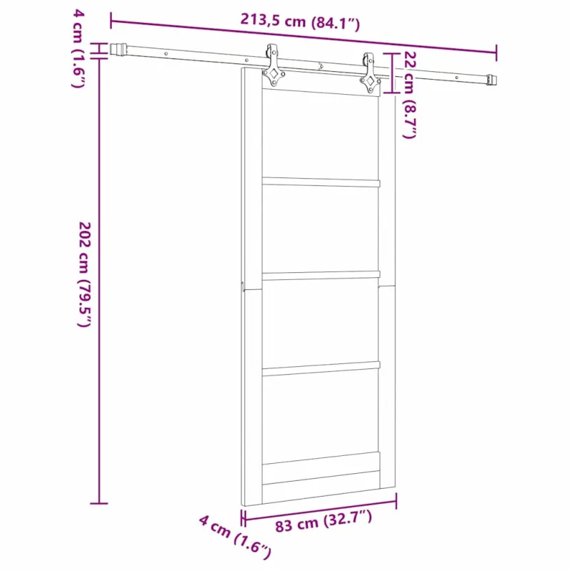 Slankios durys Balta 83 x 202 cm