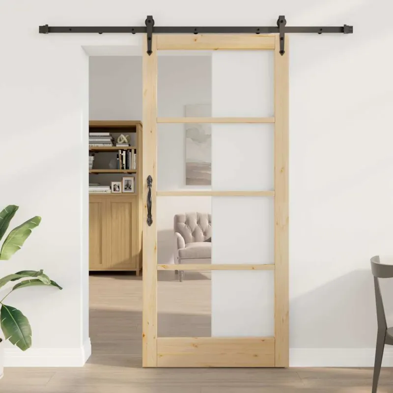 Slankios durys Natūrali ir juoda 93 x 211 cm