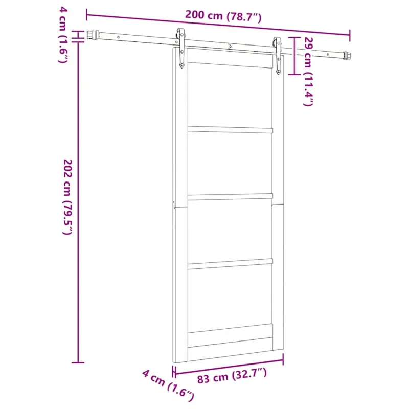 Slankios durys Balta 83 x 202 cm
