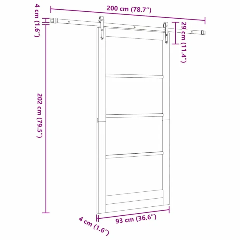 Slankios durys Balta 93 x 202 cm