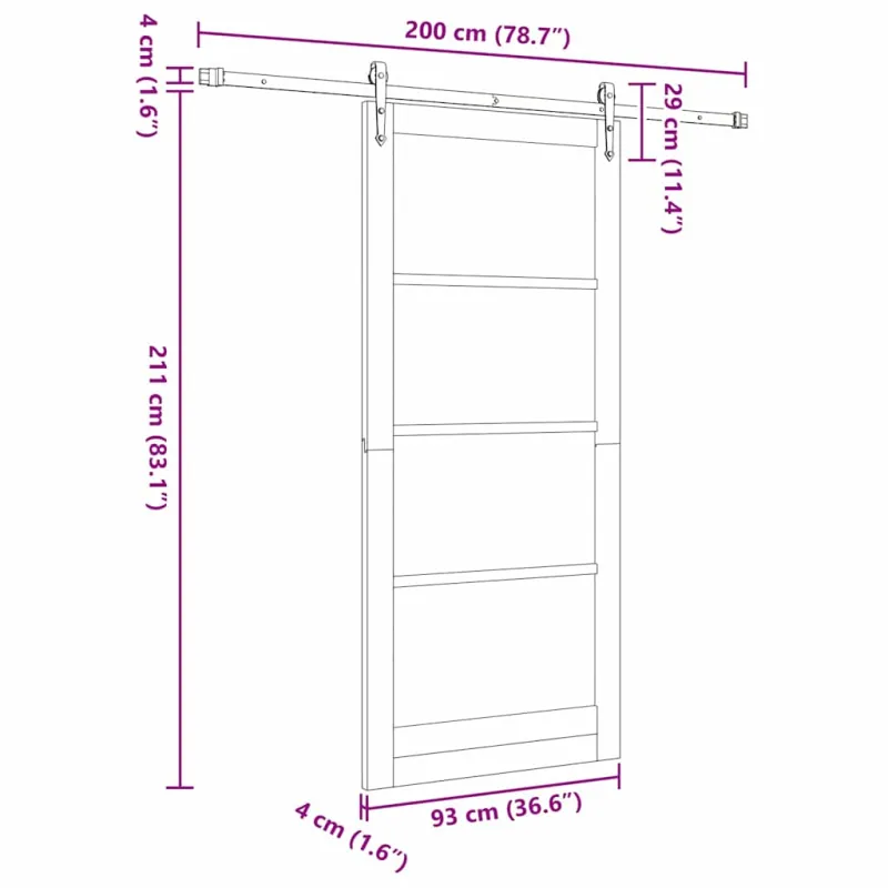 Slankios durys Natūrali 93 x 211 cm