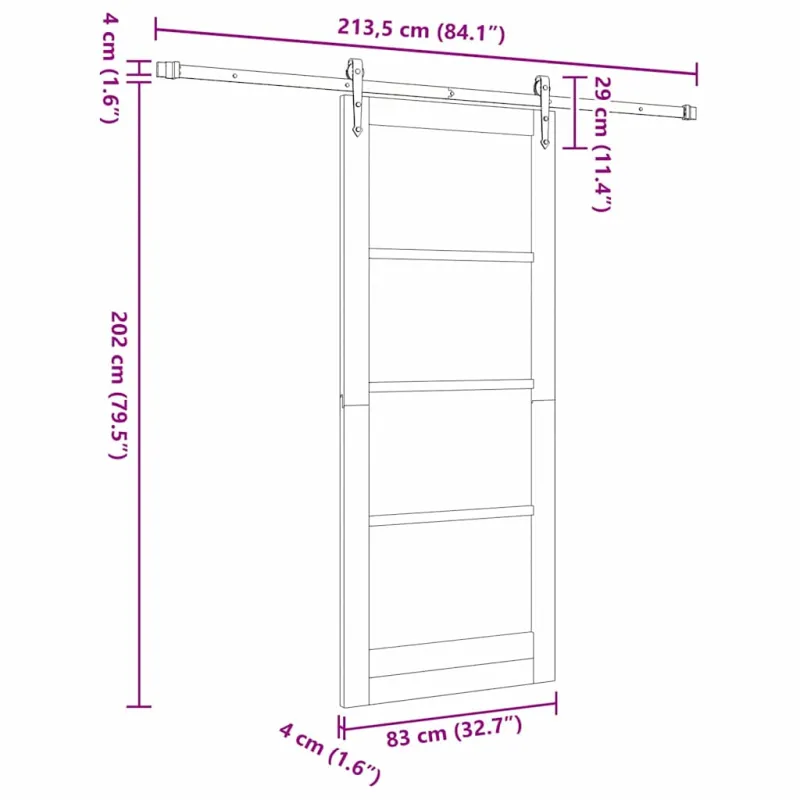 Slankios durys ORKDAL Balta 83 x 202 cm