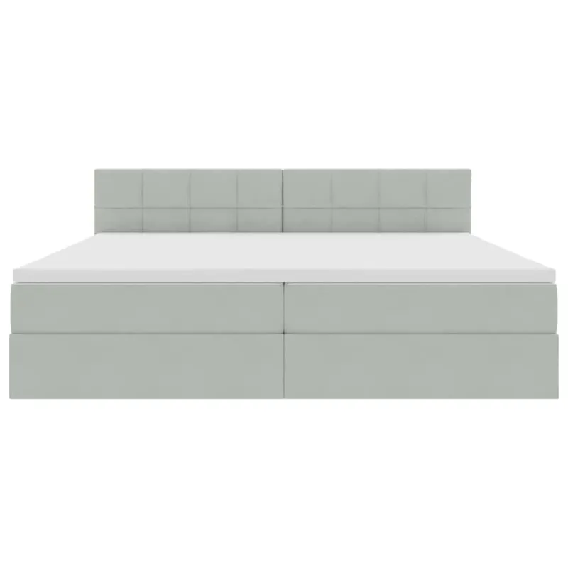 LED saugojimo lova su čiužiniu Šviesiai pilka 200 x 200 cm