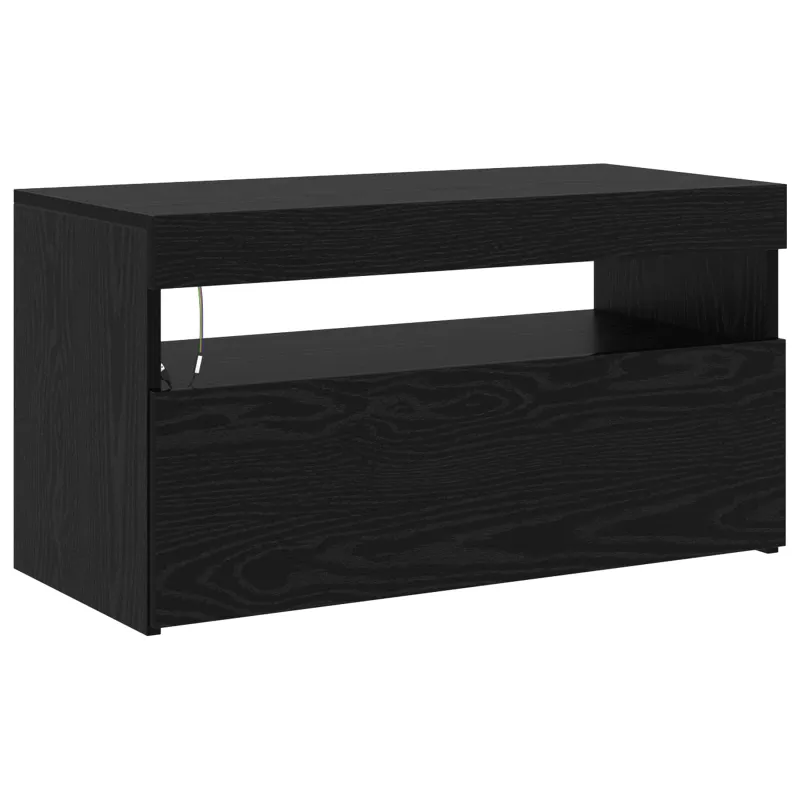 Televizoriaus spintelė 2 pcs Juodas ąžuolas 195 x 35 x 40 cm