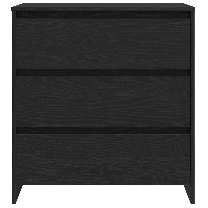 Kabalas su stalčių 3 pcs Juoda 70 x 41 x 75 cm Apdirbta mediena