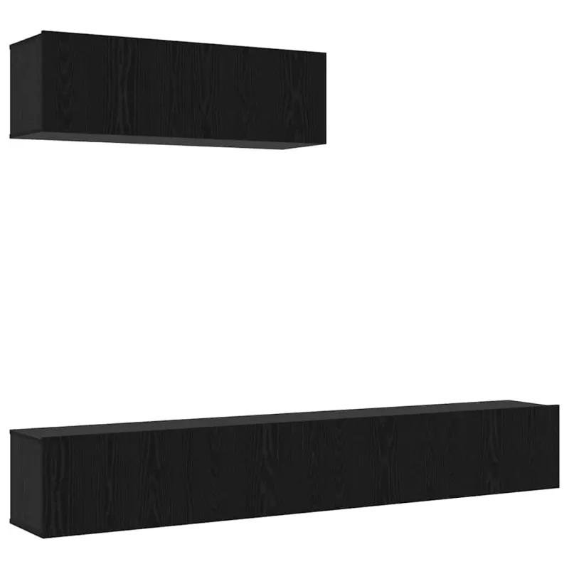 TV spintelių komplektas 3 pcs Juodas ąžuolas Apdirbta mediena