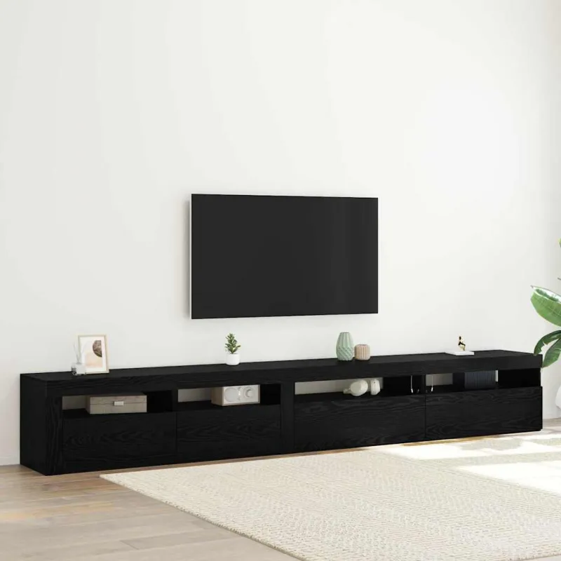 TV spintelių komplektas 3 pcs Juodas ąžuolas 270 x 35 x 40 cm