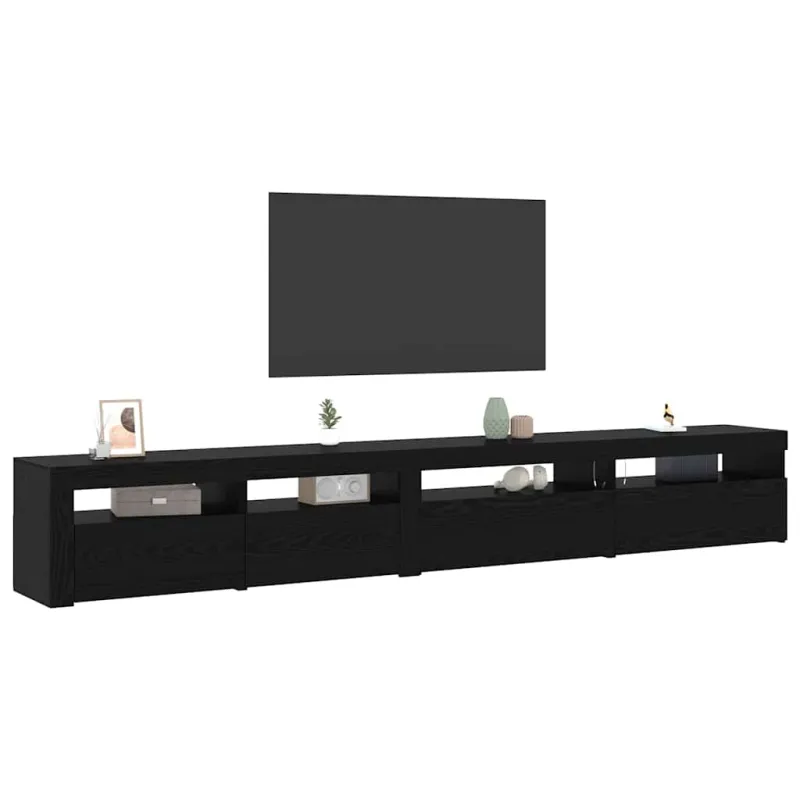 TV spintelių komplektas 3 pcs Juodas ąžuolas 270 x 35 x 40 cm