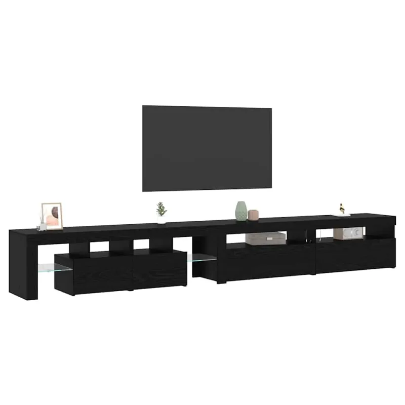 Televizoriaus spintelė 3 pcs Juodas ąžuolas 290 x 36,5 x 40 cm