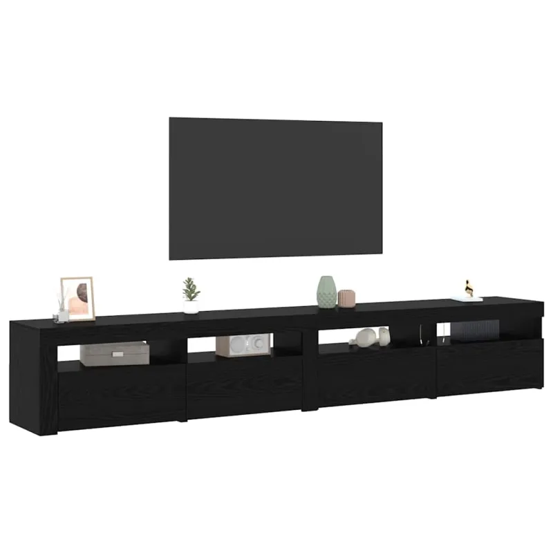 TV spintelių komplektas 3 pcs Juodas ąžuolas 240 x 35 x 40 cm
