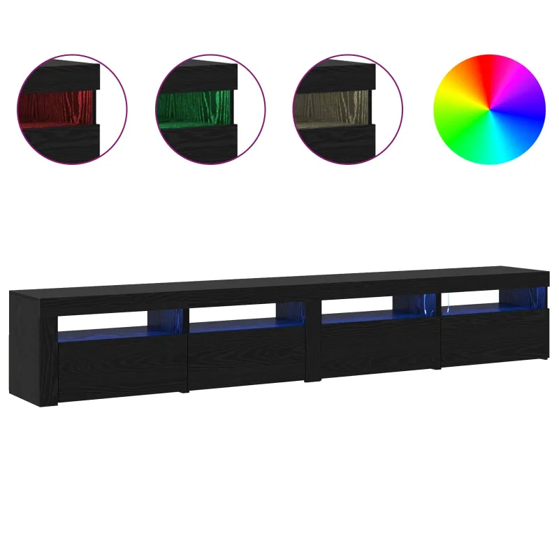 TV spintelių komplektas 3 pcs Juodas ąžuolas 240 x 35 x 40 cm